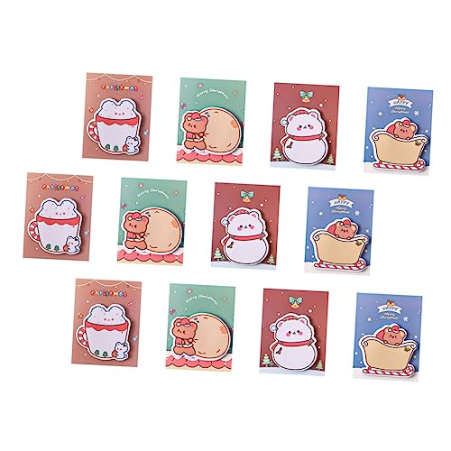 TEHAUX 12 Stücke Weihnachtsmemo Aufkleber Memo Notizen Nachricht Aufkleber Memo Pads (sortierte Farbe) von TEHAUX