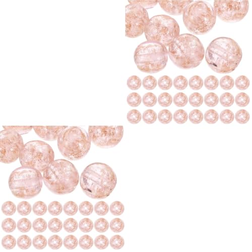 TEHAUX 120 Stk Glasperlen Massenperlen Schmuck Abstandsperlen Perlendekor Bunt Leuchtende Perlen Armbänder Mit Perlen Runde Perlen Distanzperlen Aus Lampwork Hübsche Perlen Vasen Rosa von TEHAUX
