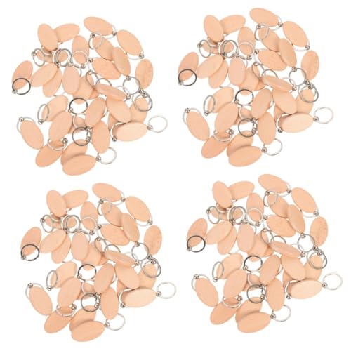 TEHAUX 120 Stk Schlüsselanhänger aus Holz schlüsselanhänger personalisiert schluesselanhaenger personalisiert Schlüsselanhänger zum Aufhängen unfertiger leerer Schlüsselanhänger Buche von TEHAUX