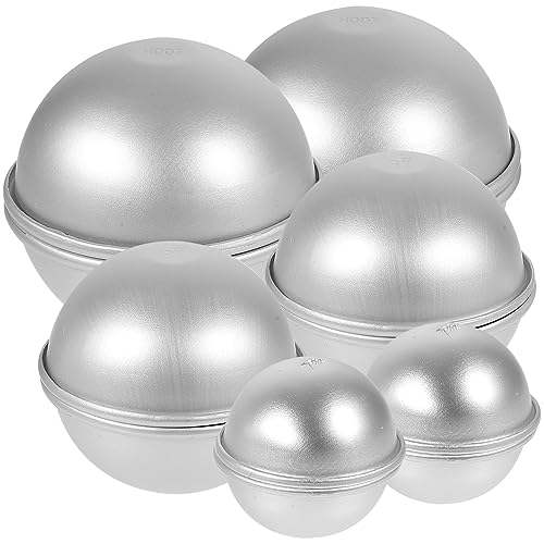 TEHAUX 12st Form Für Badesalzkugeln Mousse Ball Kugel-badebombenpfanne Kuchenform Badeset Tasse Formen Zum Basteln Von Kuchen Badezubehör Für Das Bad Produkt Abs Silver Aluminiumlegierung von TEHAUX