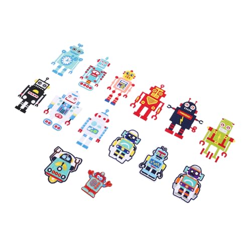 TEHAUX 14 Stück Bezaubernde Cartoon-patches, Roboter-patches, Zum Aufbügeln, Für Kleidung, Bestickte Patches, Jeans, Zum Aufnähen, Applikationen Für Jacken TEHAUX 14 Stück Bezaubernde Cartoon-patches, Roboter-patches, Zum Aufbügeln, Für Kleidung, Bestickte Patches, Jeans, Zum Aufnähen, Applikationen Für Jacken von TEHAUX