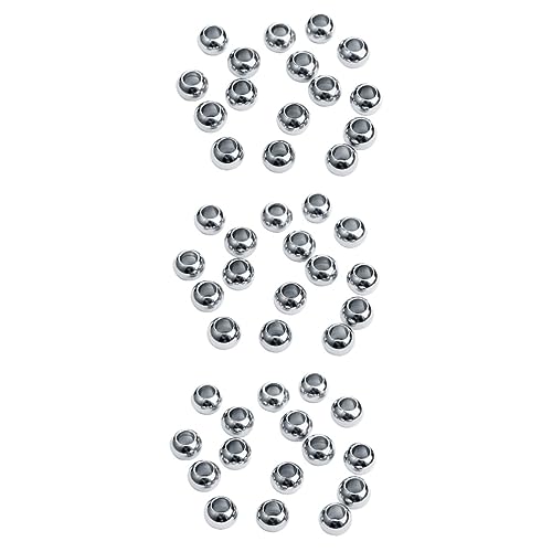 TEHAUX 150 Stk Perlensets runde Perlen Kreisperlen großes Loch lose Perlen Schmuckherstellung aus Perlen Kreis-Halskette beads for bracelets Edelstahlperlen DIY-Perlen Schmuckperlen von TEHAUX