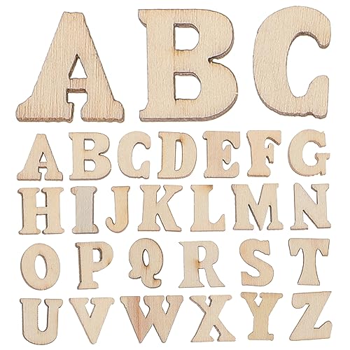 TEHAUX 15mm DIY Holzbuchstaben Für Bastelarbeiten Natürliche Holzscheiben Mit Englischem Buchstabenmuster Perfekt Für Scrapbooking Und Kreative Deko Ideen von TEHAUX