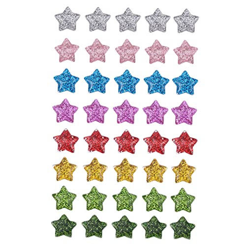 TEHAUX 15mm Resin Glitter Sterne Applikationen DIY Bastelmaterial Für Hochzeiten Scrapbooking Und Kreative Projekte Bunte Flache Rückseiten Dekorationen von TEHAUX