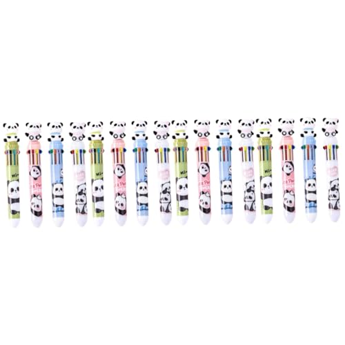 TEHAUX 16 Stück 10 Farben Kugelschreiber Zarter Mehrfarbenstift Tragbare Zeichenstifte Panda Kugelschreiber Zarter Kugelschreiber Haushalts Mehrfarbenstift Verschleißfester von TEHAUX
