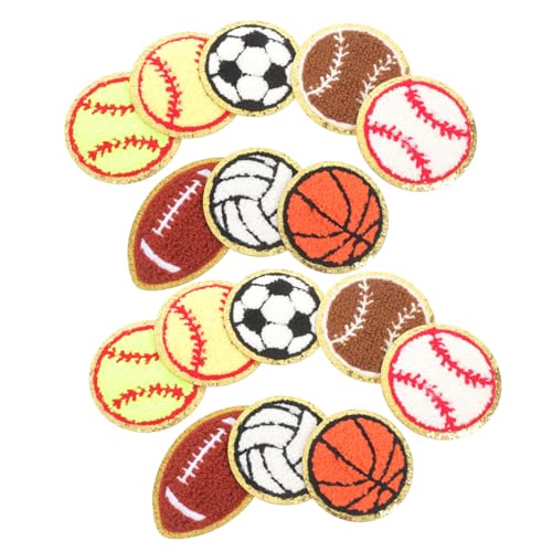 TEHAUX 16St Ballsportartikel Bügeleisen Verschönerung Die Aufkleber Patches für Jacken doppelt dekoration rucksäcke stickerei kleider kompakte Hutaufnäher abriebfeste Fellflecken Chenille von TEHAUX