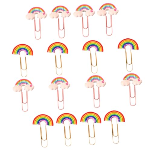 TEHAUX 16St Regenbogen-Büroklammer Farbige Büroklammern kleine DIY-Clips PVC Büroklammern Flexible Büroklammern kreativ geformte Bastelklammern Mini-Bastelclips Clips Büro Colorful von TEHAUX