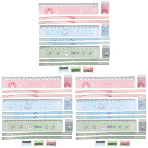 TEHAUX 18 Sätze Bleistift-set Anspitzer Bleistiftspitzer Bleistifte Vier Manuelle Radiergummis Schule Radiergummis Einfache Radiergummis Einfaches Briefpapier Handheld-briefpapier Abs von TEHAUX