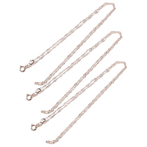 TEHAUX 18K Rosegold Wasserwelle Halskette Für Damen DIY Schmuckkette Schmuckherstellung Zubehör änge Ca Ideal Für Modische Ketten Und Layering Styles von TEHAUX