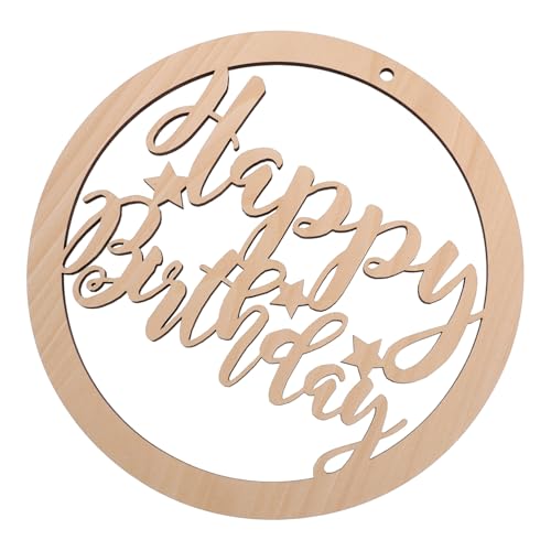 TEHAUX 1Stk alles zum geburtstag karte solide Schilder für die Wanddekoration Tisch-Scatter-Board wandverkleidung wand polsterung - Material: Holz. Geburtstagsparty-Tag Planke Khaki von TEHAUX