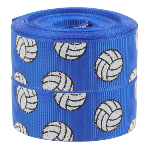 TEHAUX 2 Rollen Handgefertigter Bogen Kit-band Drahtgeflechtband Gestickte Abziehbilder Partyzubehör Stirnband Requisitenspielzeug Dekorative Pailletten Preisband Sportband Polyester Blue von TEHAUX