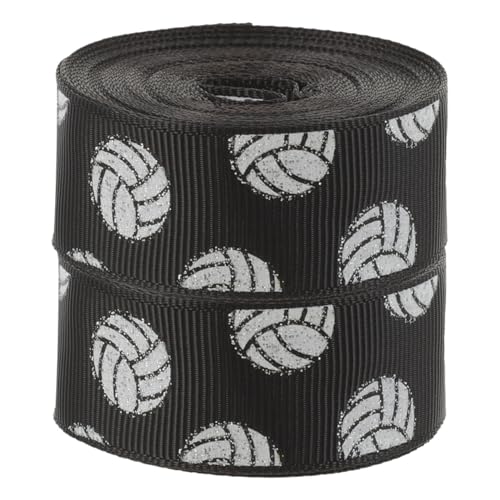 TEHAUX 2 Rollen handgefertigter Bogen party liefert Stoffaufkleber mit Pailletten Farbband Stickerei-Aufkleber Kit-Band band für DIY handwerk Band zum Basteln Polyester Black von TEHAUX