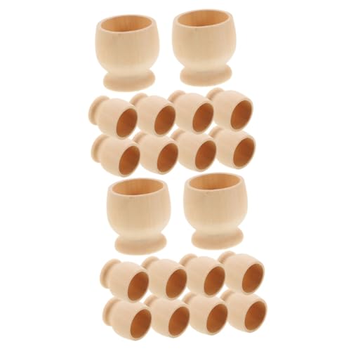 TEHAUX 2 Sätze 2 Sets Holz Eierablage Tassenständer Eierbecher DIY Unfertige Eierhalter Becherförmiger Eierhalter DIY Holz Eierständer Eierhalteständer Küche 10 Stück * 2 von TEHAUX