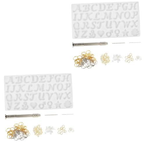 TEHAUX 2 Sätze Alphabet-die-set Buchstaben-schlüsselanhänger Hängende Charme-diy-form Anhänger Zur Herstellung Von Formen De Para Gelatinas Ohrringformen Brief Anhänger Diy-kits Legierung von TEHAUX