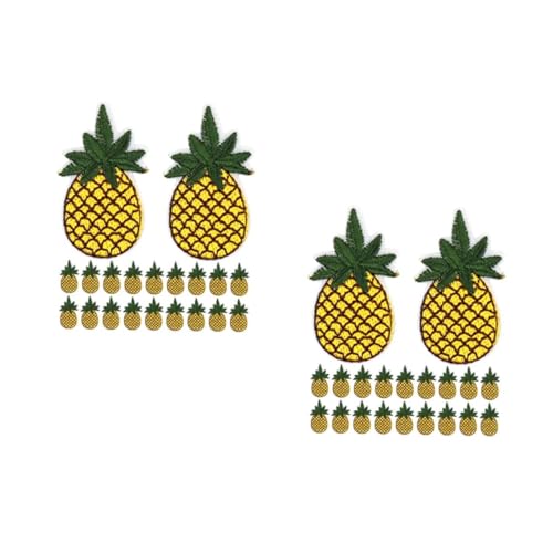 TEHAUX 2 Sätze Ananas -stickerei Patch Patch Ananas Wärmepolster-anti-scenen-handschuhe Mini-zubehör Abzeichen Ananas Stickerei-ananas-abzeichen Cartoon-patches Stickgarn 20 Stück * 2 von TEHAUX