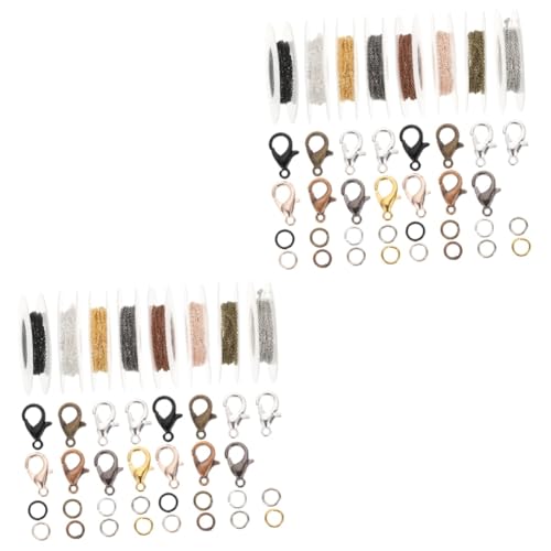 TEHAUX 2 Sätze DIY zubehör Rocailles Bausatz Set zur Herstellung von Armbändern Bausätze jewelry making supplies schmuckherstellung zubehör Schmuckzubehör Schmuckketten-Kit Legierung von TEHAUX