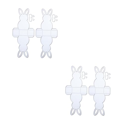 TEHAUX 2 Sätze Kaninchen Sterben Ostern Mitgebsel Easter Eckenschneider Lochverstärkungsaufkleber Ostern Handwerk Stanzform Handwerkliche Schneideform Kohlenstoffstahl Silver 2 Stück * 2 von TEHAUX