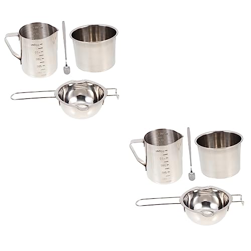 TEHAUX 2 Sätze Kerzen-Werkzeugset Kerzentopf Kerzenwachs Zinn kerzenherstellung zubehör kerzengießform set Kerzenherstellung Kit Zubehör für die Kerzenherstellung Rostfreier Stahl Silver von TEHAUX