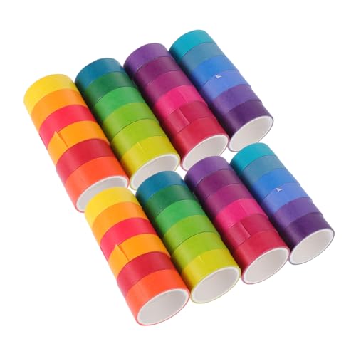 TEHAUX 2 Sätze Regenbogenfarbenes Washi Tape Spender Doppelt Klebstoff Farbband Klebeband Punkt Breites Dekoratives Abdeckband Dekorative Dünne Bänder Japanisches Papier 48 Rollen * 2 von TEHAUX