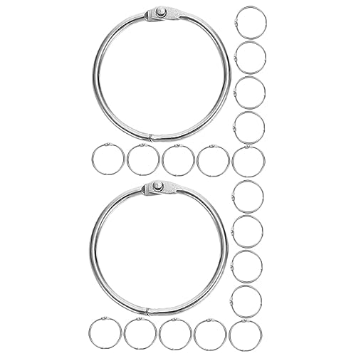 TEHAUX 2 Sätze Ringbuch-ring Draht Schlüssel Silberkette Aufklappbare Ringe Lose Blattringe Verschluss Schlüsselhaken Schlüsselringe Ordnertrenner Schlüsselband Metall Silver 20 Stück * 2 von TEHAUX