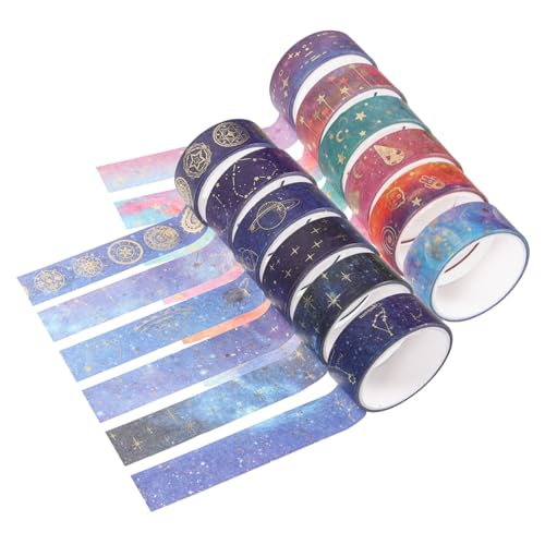 TEHAUX 2 Sätze Star-serie Bastelset Dekoration Partyzubehör Schrottbuch Papier Klebeband Washi Tape Zum Verpacken Von Geschenken Washi-tape-aufkleber Japanisches Papier 12 Rollen * 2 von TEHAUX