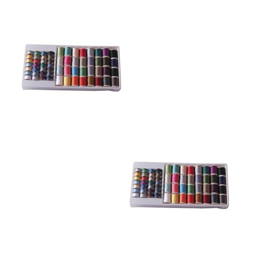 TEHAUX 2 Sätze Stickgarn Embroidery Thread Nähmaschine Zubehör Nähmaschinen Zubehör Sewing Set Nähmaschinenzubehör Nähgarn 60 Stück * 2 von TEHAUX