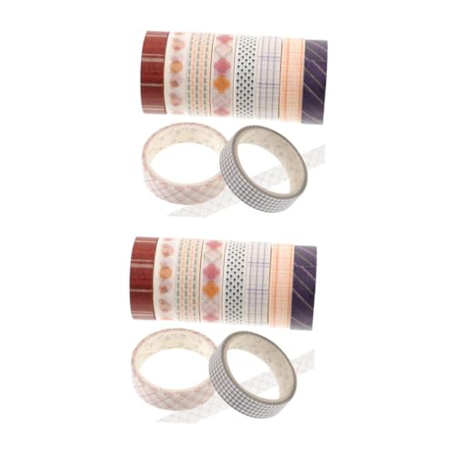 TEHAUX 2 Sätze Washi-tape Bastelband Washi Tape Zum Aufzeichnen Waschi Scrapbook-klebebänder Selber Machen Diy Washi Tapes Handdekor Zarte Bänder Diy-bänder Japanisches Papier 10 Rollen*2 von TEHAUX