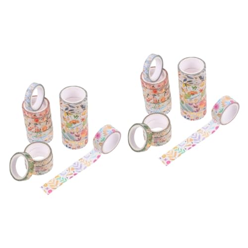 TEHAUX 2 Sätze Washi-tape Streamer Punkt Blumen Lichter Neon Dekorateur Tagebuch-klebeband Maskierung Klebstoff Aufkleber Wickelband Farbiges Klebeband Dekorativ Papier 18 Rollen * 2 von TEHAUX