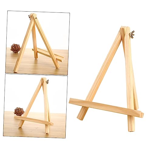 TEHAUX 2 Stk Tischplatte aus Holz easel bilderständer Mini Holzstaffelei Mini-Display-Staffelei Tischständer tischkartenhalter Bilderrahmen Fotomalerei Dreieck Staffelei Hölzern von TEHAUX