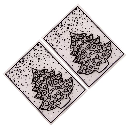 TEHAUX 2 Stück Prägeschablonen Stempel Und Stanzformen Stanzungen Für Scrapbooking Scrapbook Papierrahmen Stanzformen Baum Prägeblock Klebeband Gestanzte Randkreis Schablonen Für von TEHAUX