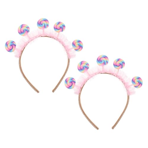 TEHAUX 2 Stücke Lollipop Stirnband Kunststoff Kostüm Headwear Für Mädchen Floral Cartoon Geburtstag Party Haar Zubehör Stirnband Foto Requisiten Party Kopfschmuck von TEHAUX