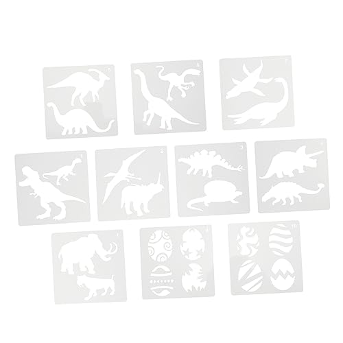 TEHAUX 20 Stück Dinosaurier Vorlage Zeichnung Malerei Sprühschablone Malschablonen Sprühschablonen Bastelvorlage DIY Schablonen Kunstmalerei Vorlage Zeichnungsschablonen von TEHAUX