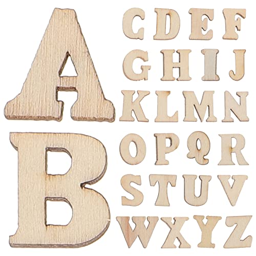 TEHAUX 200 Stück 15 Mm Große Holzbuchstaben Unvollendete Holzalphabete Von A Bis Z Zum Basteln Holzscheiben Scrapbooking-Verzierungen Englische Buchstaben Muster Kleines von TEHAUX