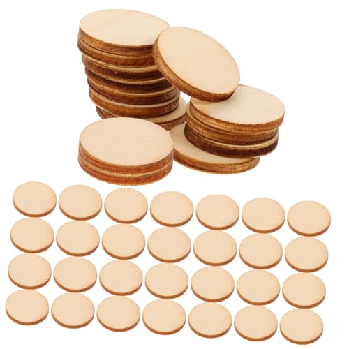 TEHAUX 200Pcs Stücke DIY handgemachte Holzstücke runde zum Basteln lose Teile DIY Holzstücke Unvollendete Holzstücke holzhandwerk selber machen unfertiger Holzchip Khaki von TEHAUX