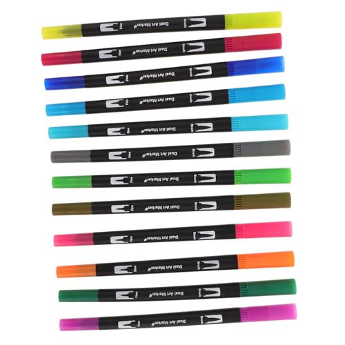 TEHAUX 24er Set Wasserfarben Marker Dual Tip Pinselstifte Auswaschbare Künstler Marker Für Malbücher Zeichnen Doodling Und Kreative Projekte Vielseitige Farben Für Kunst Und Handwerk von TEHAUX