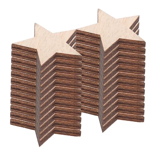 TEHAUX 25 Stk Kleine Sternornamente Aus Massivem Holz Kleine Ornamente Mikro-diy Diy Bastelausschnitte Sterne-tasten Glitzersternaufkleber Sterne Zum Basteln Sternverzierung Hölzern Brown von TEHAUX