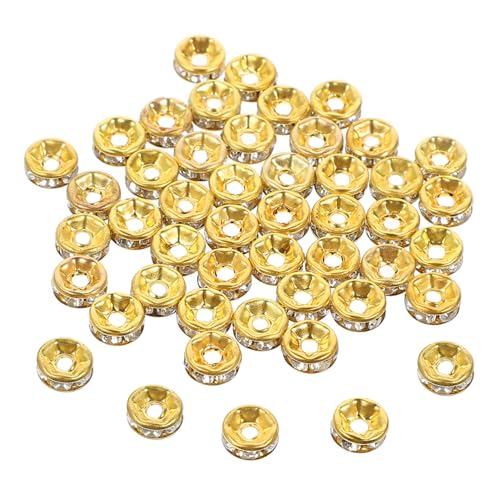 TEHAUX 250 Stück Abstandsperlen farbige Perlen Sicherungsperlen Edelsteinperlen armbandperlen beads for jewellery Anhänger Spacer Charms handgefertigte Biegeringe Legierung Golden von TEHAUX