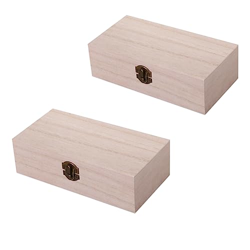 TEHAUX 2Er-Box Holzkasten schmuckkästchen storage boxes Wohnaccessoire wohnzimmerdeko aufbwahrungs-box Piraten-Dekor Schmuck Organizer klar Schmuck-Organizer-Fach Mini-Schatztruhe Khaki von TEHAUX