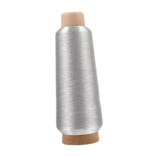 TEHAUX 2St 5000 Meter Spule Nähgarn Blitzanzug serger Garnspule silberne Accessoires Faden Metallic sewing thread Gold sewing thread Metallic knitting thread Stickgarn Bausatz Armband-Set von TEHAUX