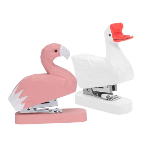 TEHAUX 2St Hefter in Schwanenform Tierskulptur Katzenspielzeug Bausatz Locher Led-hundehalsband Gabelstapler Flamingo-hefter Hefter Schwere Ausführung Lustiger Bürobedarf Novus von TEHAUX