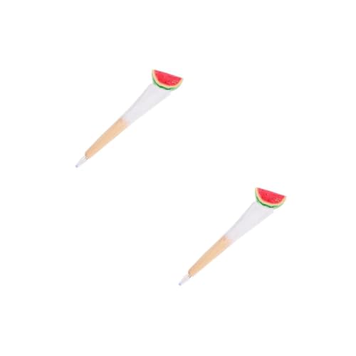 TEHAUX 2St Wassermelonenstift Kugelschreiber kleiner Nachttischlampenschirm Cartoon Stiftbürovorräte Wassermelonen Stift Gelstift für tintenkühle stifte kawaii bürobedarf Holz von TEHAUX