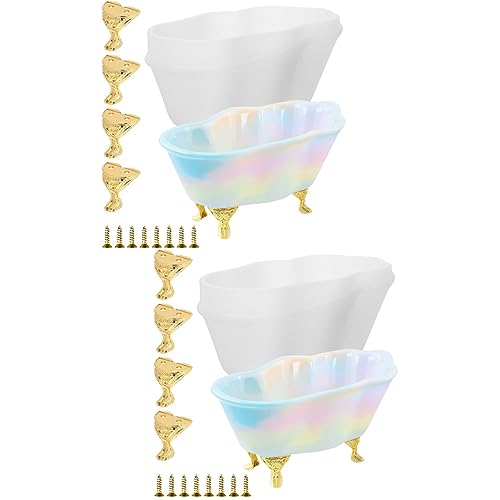 TEHAUX 2st Badewanne Silikonform Tragbar Seifenform-set Badeset Shaker-formen Badezubereiter Badewanne Seifenhalter Badewannen Epoxidformen Kreativ Mini-trichter Badeformen Kieselgel von TEHAUX