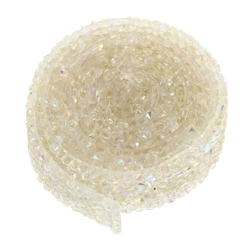 TEHAUX 3 Rollen Bohrstange bastelbedarf rhinestones decor dekoration Hotmelt-Strassband Diamant Paillette Randbereich auto klebeband Perlen Bausatz Bastelmaterial Edelsteinband Harz Beige von TEHAUX