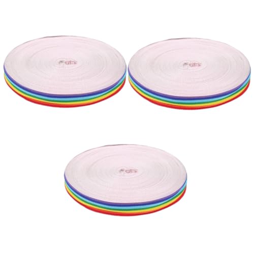 TEHAUX 3 Rollen Buntes Regenbogenband Hochzeitsdeko kräuselband decor breites Regenbogenband Gay-Pride- bastelset verschleißfestes Wickelband Regenbogen-Wickelband Polyester von TEHAUX