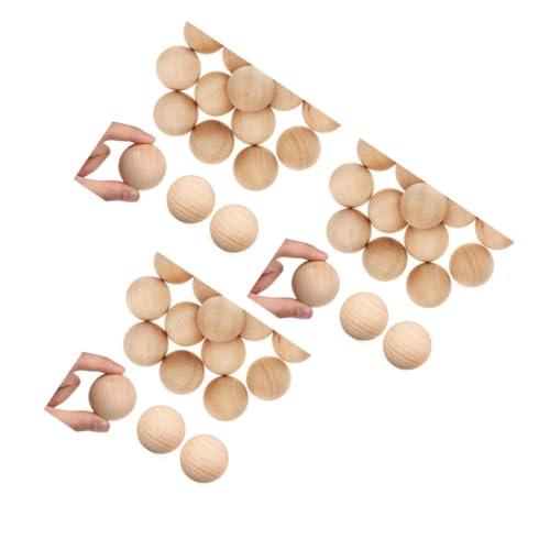 TEHAUX 3 Sätze 3 Sets Massivholzkugeln Raumkugeln Für Den Schrankbau Hartholz Bastelkugeln Holzperlen DIY Kugel Holzkugeln Zum Basteln Runde Holzkugeln Holzkugel 15 Stück * 3 von TEHAUX