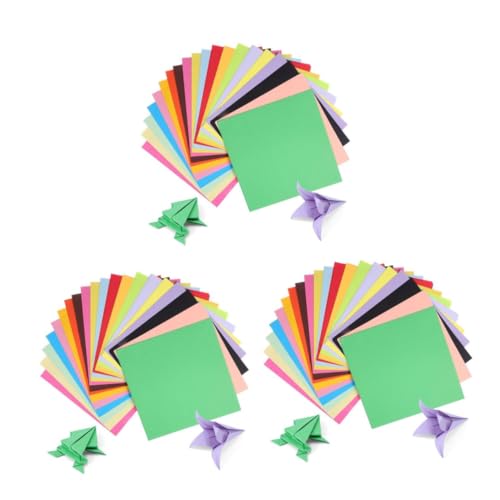 TEHAUX 3 Sätze Buntes Origami Pastellpapier Zum Basteln Bunte Origami-papiere Farbiges Kartonpapier Origami-papier in Verschiedenen Farben Farbkarton Bunter Karton Zellstoff 200 Stück * 3 von TEHAUX