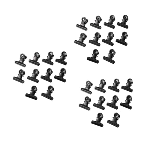 TEHAUX 3 Sätze Clip Zur C-kurvenformung Industrielle Clips Kleine Scharnierclips Clips Für Dokumentenmappen Roségold Clips Büro Papierbinderklemme Black Rostfreier Stahl 10 Stück * 3 von TEHAUX