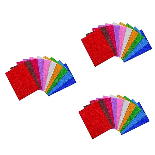 TEHAUX 3 Sätze Goldpulver-wellpappe Funkelndes Kartonpapier Handgeschöpftes Papier Gewellt Aufkleberpapier Basteln Für Kinder Wellpappenpapier Farbiges Kartonpapier Wellpapier 10 Blatt*3 von TEHAUX