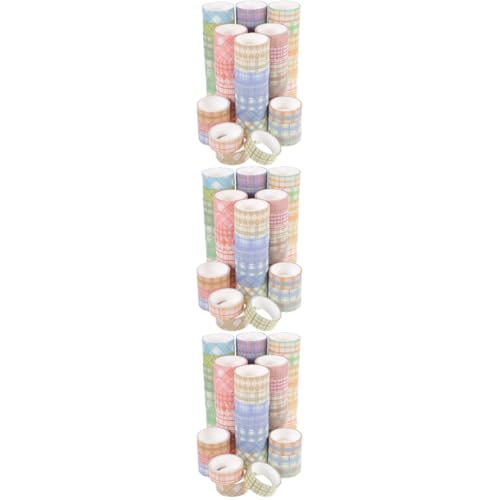 TEHAUX 3 Sätze Kariertes Washi Tape Sternpapierstreifen Doppelseitiges Schaumklebeband Studio The Washi Tape Bastelmaterial Selbstklebende Diy-klebebänder Washi-tape-aufkleber 60 Rollen*3 von TEHAUX