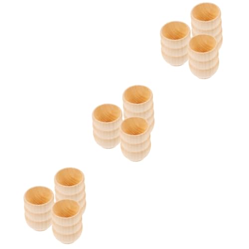 TEHAUX 3 Sätze Kleine Holzschale Holzschalen Zum Bemalen Diy Basteln Holzschalen Mini-besteck Spielzeug Unbemalte Bastelschalen Aus Holz Holzspielzeug Hölzern 10 Stück * 3 von TEHAUX